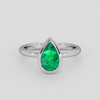 0.57 Ct. Emerald Ring, Platinum 950 1