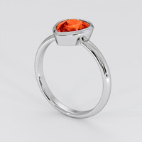 1.67 Ct. Reddish Orange Sapphire Ring, Platinum 950 2