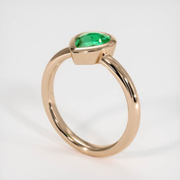 0.73 Ct. Emerald  Ring - 14K Rose Gold
