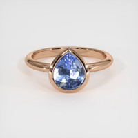 3.20 Ct. Blue Sapphire Ring, 18K Rose Gold 1