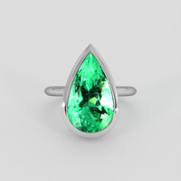 5.82 Ct. Emerald Ring, Silver 1