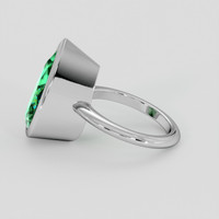 5.82 Ct. Emerald Ring, Silver 4