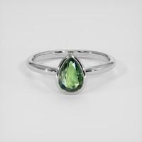 1.51 Ct. Bluish Green Sapphire Ring, Silver 1