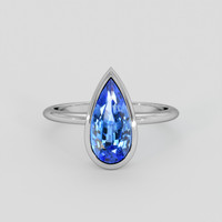 3.39 Ct. Blue Sapphire Ring, 10K White Gold 1