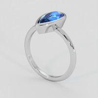 3.39 Ct. Blue Sapphire Ring, 10K White Gold 2