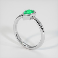 0.76 Ct. Emerald Ring, 18K White Gold 2