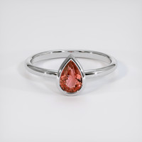 1.03 Ct. Padparadscha Sapphire Ring, 18K White Gold 1