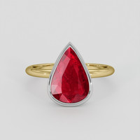 2.57 Ct. Ruby Ring, 14K White & Yellow 1