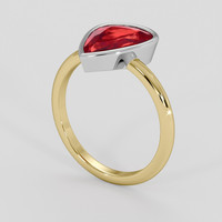 2.57 Ct. Ruby Ring, 18K White & Yellow 2