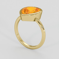 3.62 Ct. Yellowish Orange Sapphire Ring, 10K Yellow Gold 2