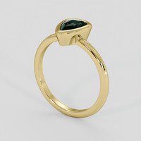 0.98 Ct. Bluish Green Sapphire Ring, 10K Yellow Gold 2