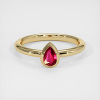 0.38 Ct. Ruby Ring, 14K Yellow Gold 1