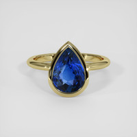 3.98 Ct. Blue Sapphire Ring, 14K Yellow Gold 1