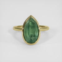 6.49 Ct. Bluish Green Sapphire Ring, 14K Yellow Gold 1