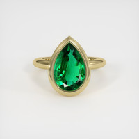 4.95 Ct. Emerald  Ring - 18K Yellow Gold