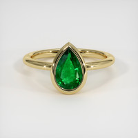 1.49 Ct. Emerald Ring, 18K Yellow Gold 1