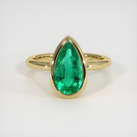 2.13 Ct. Emerald Ring, 18K Yellow Gold 1