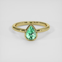 0.82 Ct. Emerald Ring, 18K Yellow Gold 1