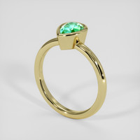 0.82 Ct. Emerald Ring, 18K Yellow Gold 2