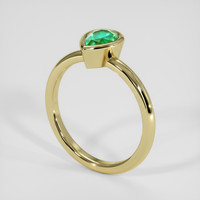 0.68 Ct. Emerald Ring, 18K Yellow Gold 2