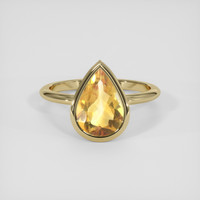 3.33 Ct. Yellow Citrine Ring, 18K Yellow Gold 1