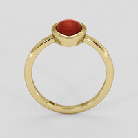 1.39 Ct. Oxblood (Red) Coral Ring, 18K Yellow Gold 3