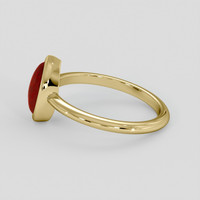 1.39 Ct. Oxblood (Red) Coral Ring, 18K Yellow Gold 4