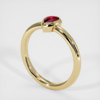 0.38 Ct. Ruby Ring, 18K Yellow Gold 2