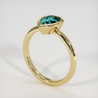 1.83 Ct. Greenish Blue Sapphire Ring, 18K Yellow Gold 2