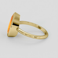 3.62 Ct. Yellowish Orange Sapphire Ring, 18K Yellow Gold 4