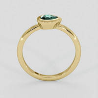 0.50 Ct. Bluish Green Sapphire Ring, 18K Yellow Gold 3