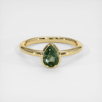 1.14 Ct. Green Sapphire Ring, 18K Yellow Gold 1