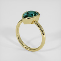 2.96 Ct. Bluish Green Sapphire Ring, 18K Yellow Gold 2