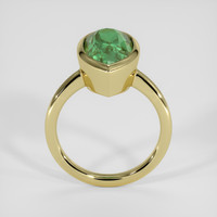 6.49 Ct. Bluish Green Sapphire Ring, 18K Yellow Gold 3