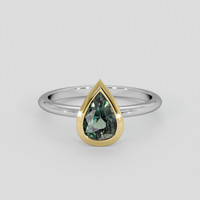 1.08 Ct. Green Sapphire Ring, 14K Yellow & White 1