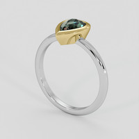 1.08 Ct. Green Sapphire Ring, 14K Yellow & White 2