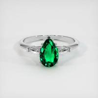 1.36 Ct. Emerald Ring, Platinum 950 1