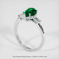 1.36 Ct. Emerald Ring, Platinum 950 2