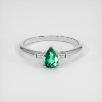 0.38 Ct. Emerald Ring, Platinum 950 1