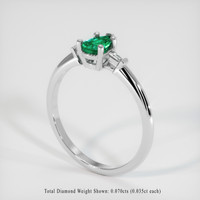 0.38 Ct. Emerald Ring, Platinum 950 2