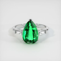 2.69 Ct. Emerald Ring, Platinum 950 1