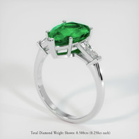 2.69 Ct. Emerald Ring, Platinum 950 2
