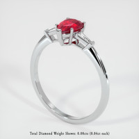 0.76 Ct. Ruby Ring, Platinum 950 2