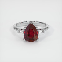 3.01 Ct. Ruby Ring, Platinum 950 1