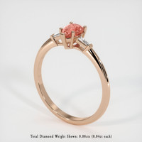 0.83 Ct. Sapphire Ring, 14K Rose Gold 2