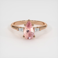 1.74 Ct. Padparadscha Sapphire Ring, 18K Rose Gold 1