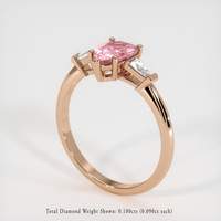 0.99 Ct. Sapphire Ring, 18K Rose Gold 2