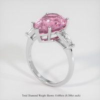 5.33 Ct. Pink Tourmaline Ring, 10K White Gold 2