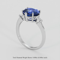 3.98 Ct. Blue Sapphire Ring, 10K White Gold 2