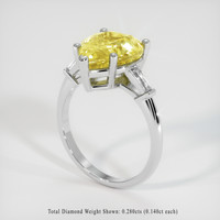 4.07 Ct. Yellow Sapphire Ring, 10K White Gold 2